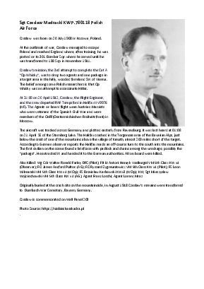 A preview of a PDF biography for Madracki, Czeslaw